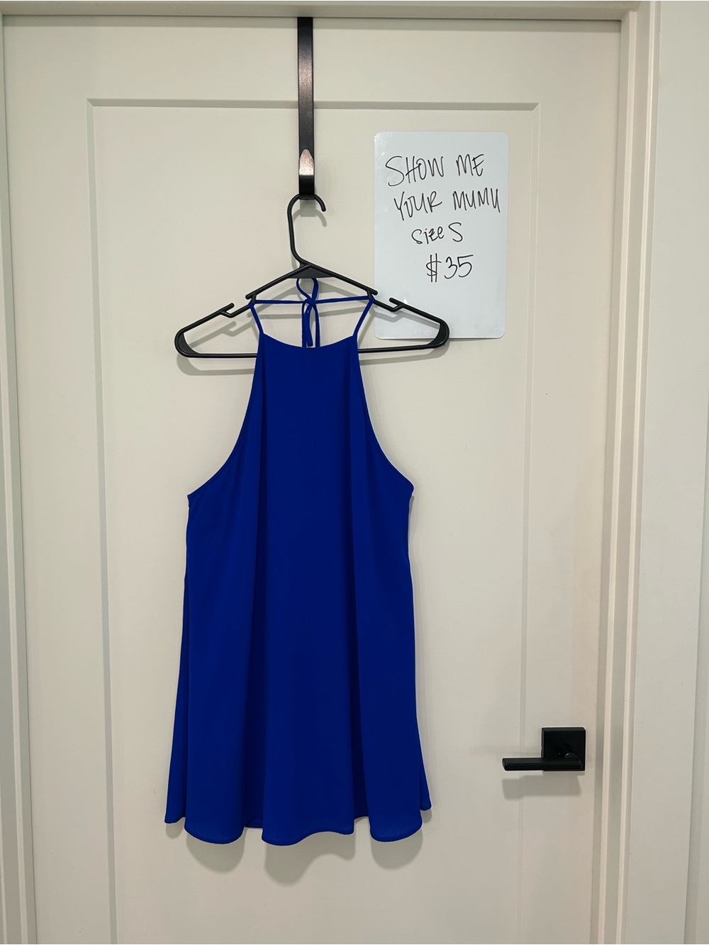 Show Me Your Mumu Royal Blue Halter Mini Dress